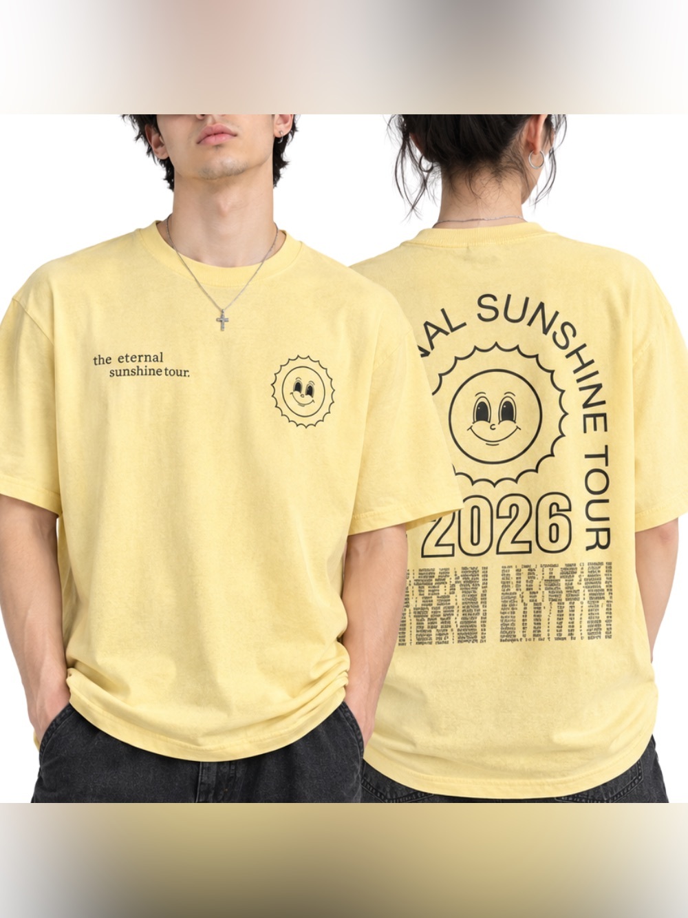Comfort Colors The Eternal Sunshine Tour 2026 Sun Face Vintage Yellow T-Shirt